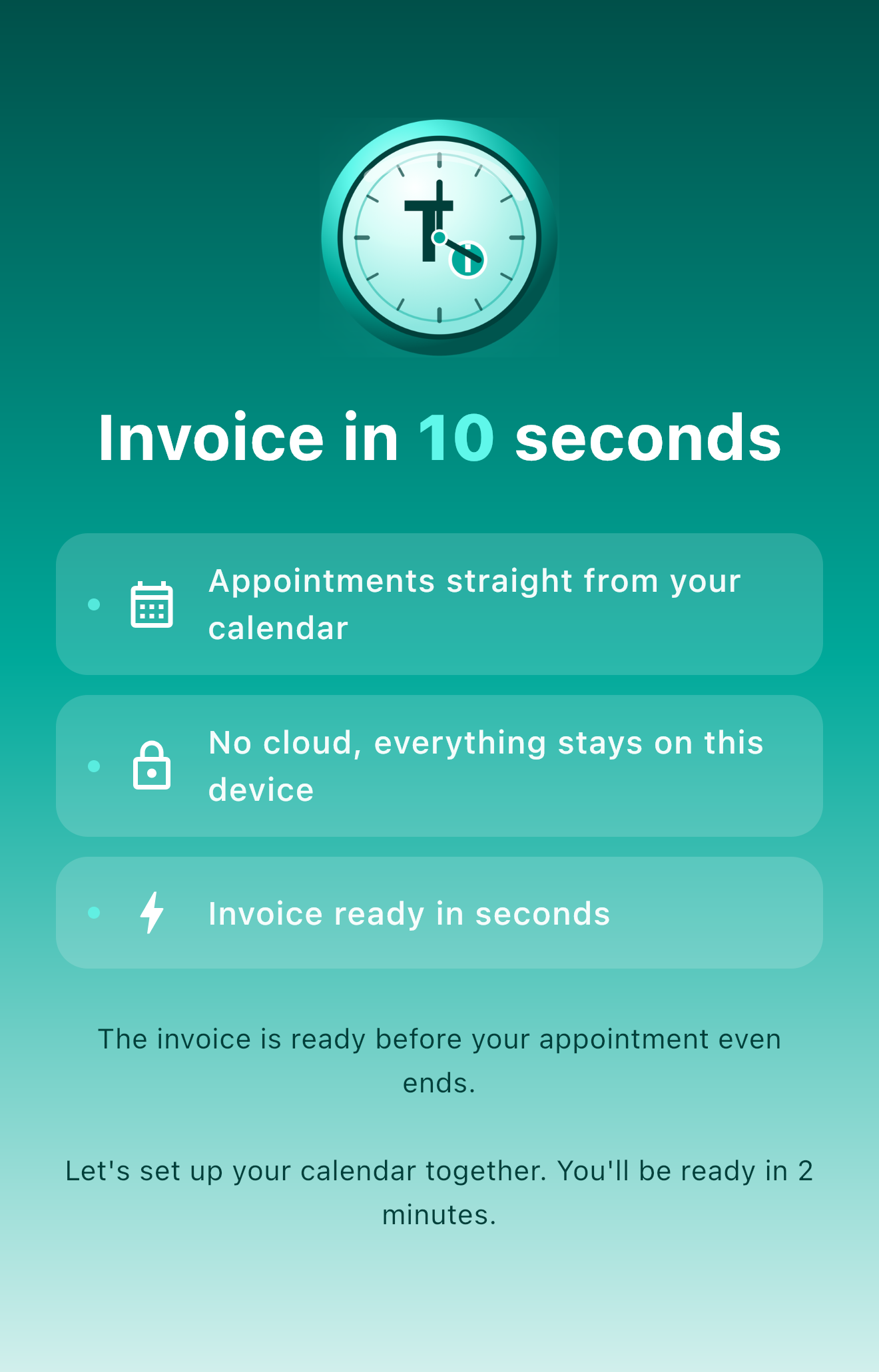 Invoice ready in ten seconds